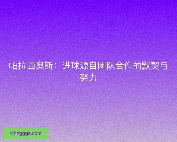 帕拉西奥斯:进球源自团队合作的默契与努力 帕拉西奥斯:进球源自团队合作的默契与努力