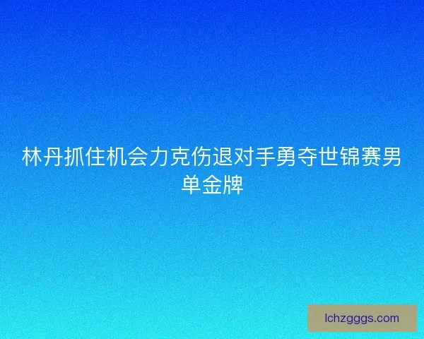 林丹抓住机会力克伤退对手勇夺世锦赛男单金牌 林丹抓住机会力克伤退对手勇夺世锦赛男单金牌