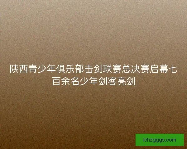 陕西青少年俱乐部击剑联赛总决赛启幕七百余名少年剑客亮剑 陕西青少年俱乐部击剑联赛总决赛启幕七百余名少年剑客亮剑